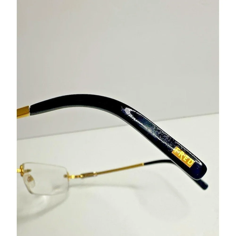 Vintage Fred ABERDEEN 006 Platinum-Gold Rimless Eyeglasses FRAMES Genuine 732518